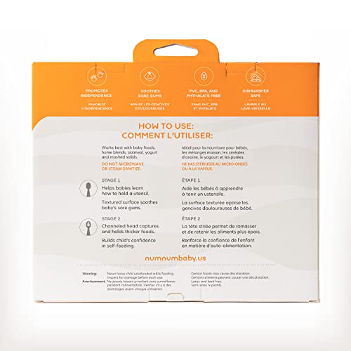 Numnum Pre-Spoon Gootensils | Baby Spoon Set (Stage 1 + Stage 2) | Bpa Free Silicone Self Feeding Toddler Utensils | For Kids Ages 6 Months+, 1-Pack, 6 Spoons, Rainbow #TOP5