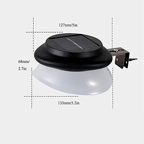 Solar Fence Lights, VEEKI 9 LEDs Solar Gutter Garden Outdoor Lights Pack of 6 White Waterproof Security Lamp for Garden Fence Wall Pathway (4 Pack)