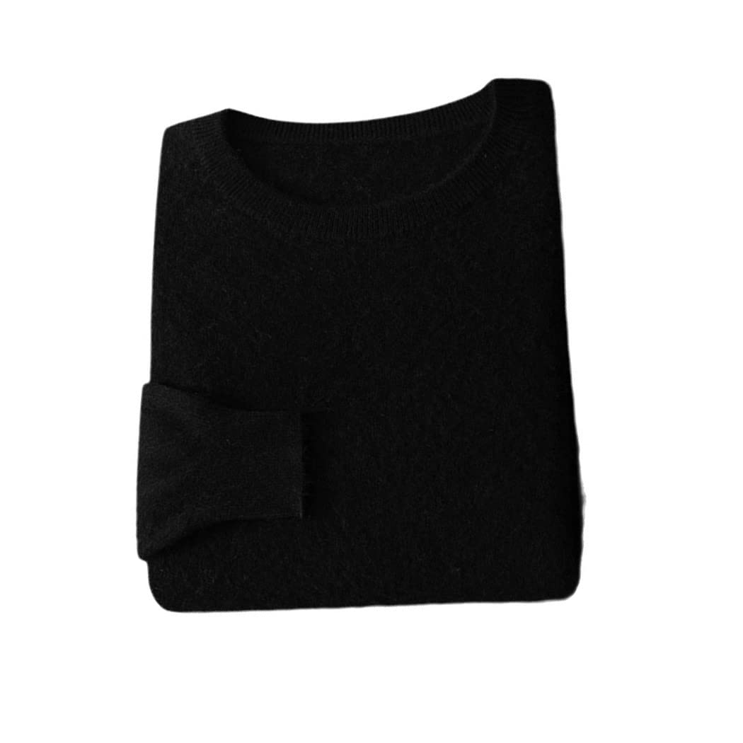 Pull d'automne 100 % cachemire homme noir uni coupe ajustée taille M - 5