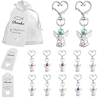 12 Piezas Llavero de ángel, recuerdo, colgante de ángel de la