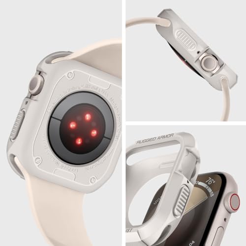 Image of Spigen Rugged Armor Designed for Apple Watch Case Series SE3 /9 /8 /SE2 /7 /6 /SE /5 /4 45mm /44mm Durable TPU Cover - Dune Beige