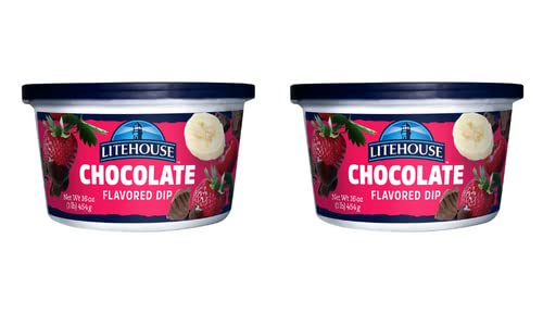 Litehouse Chocolate Flavored Dip - Dipping Chocolate for Strawberries, Fruit, Nuts, and Pretzels, Gluten Free, Vegetarian, Sweet & Creamy Spread - 16 oz, Pack of 2