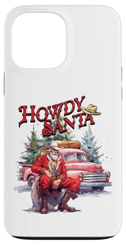 Western Christmas Santa Cowboy Red Howdy Red Truck X}zP[X iPhone 13 Pro Max p