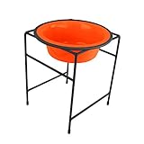 Platinum Pets Modern Single Diner Feeder with Stainless Steel Dog Bowl, Medium, Hunter Orange
