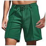 Generisch Europäische einfarbige Kordelzugbund Ananasgitter Herren lässig locker bequem Trendige Sportgeschäft Außenhandel Strandshorts (Green, S)