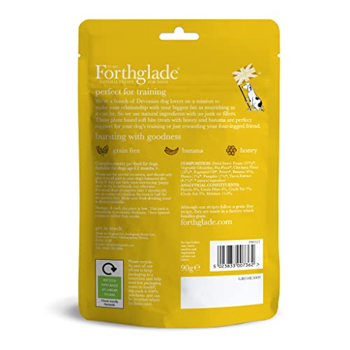 Forthglade Natural Dog Treats (8 x 90g Bags), Hypoallergenic & Grain Free Dog Training Treats with Honey & Banana - Image 2