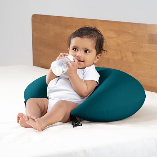 Image of Wakefit Nursing Pillow for Breastfeeding & Baby Care | 5 in 1 Feeding Pillow with Bamboo Waterproof Removable Cover | Super Soft & Machine Washable Waterproof Cover | Teal