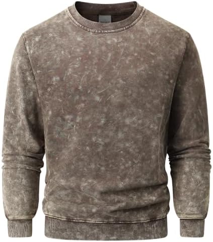 BasicNote Herren Sweatshirt Heavyweight Used-Look 380 GSM 100% Baumwolle