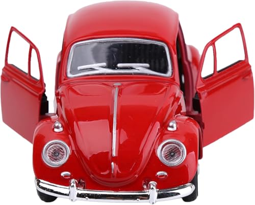 Image of Vintage Die-Cast Metal Toy Car with Openable Doors & Pull Back Action, 1:36 Scale Classic Model Vehicle, Durable Metal Body, Kids Toy Gift for Boys & Girls 3+ Years (Pack of 1) (RED)