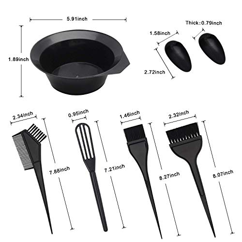 Colibrox 15 Pieces Professional Hair Dye Kit, Includes Hair Color Mixing Bowl, Hair Coloring Comb, Hair Coloring Brush, Earmuff, Clip, Gloves, Diy Hair Coloring Bleaching Tools For Salon And Home #TOP1