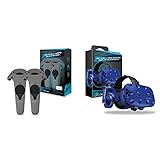 Hyperkin GelShell Controller Silicone Skin for HTC Vive Pro/HTC Vive (Gray) (2-Pack) & GelShell Headset Silicone Skin for HTC Vive Pro (Blue)