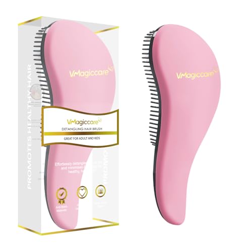 Entwirrungsbürste – gleiten Sie die Entwirrbürste durch verfilztes Haar, beste Bürste für Frauen, Mädchen, Männer und Jungen, zur Verwendung in nassem und trockenem Haar (Pink)