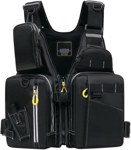 Brfveob フィッシングベスト 釣り ベスト ライフジャケット フローティングベスト 通気性 高い浮力 軽量 110kgまでの負荷力 多ポケット 男女兼用 釣り 写真撮影 ラフティング サーフィンに最適です (ホワイトライン)