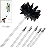 YAOBAO Cepillo De Limpieza De Tuberías Apilable Kit De Cepillo De Chimenea Juego De Limpieza De Plomería Cepillo Ancho con 6 Varillas Flexibles + 1 Cabezal + 1 Hilo M8