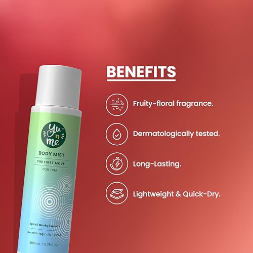 Image of Yu n Me The First Move Body Mist for Men | 200ml Long-Lasting Body Spray | Spicy Musky Woody Fragrance | Skin-Friendly & Dermatologically Tested | Gas-Free Freshness | Pack Of 1