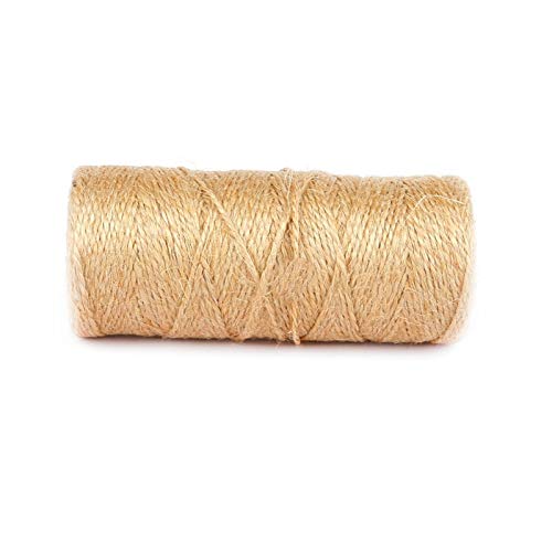 Zkenshan-Natural Jute Twine Hemp Rope Cords Thread Party Wedding Gift Wrapping DIY Scrapbooking Florists Craft, Natural 100M Jute Twine Burlap String, Natural Jute Fiber
