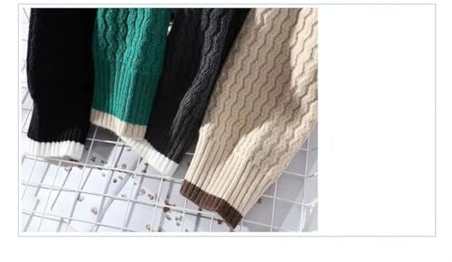 Men Winter Sweater Solid Color Round Neck Long Sleeve Versatile Knitted Pullover Top Loose Sweaters3