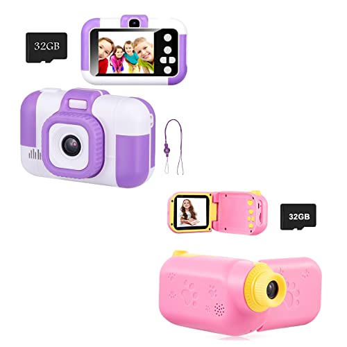 Loyang Kids Video Camera Digital Camcorder - Christmas Birthday Gifts For Children 3 4 5 6 7 8 9 10 Years Old, Kids Mini Sport Dv For Girls And Boys Toy With 32Gb Sd Card & 2.4" Screen-Pink Purple #TOP4