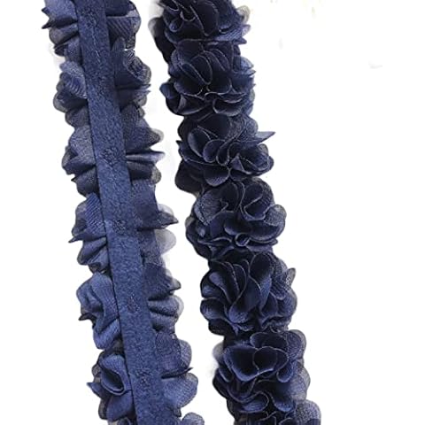 Yalulu 5 Yards 3D Chiffon Flower Trim Cover