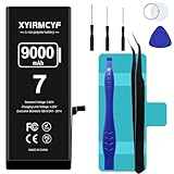 XYIRMCYF 9000mAh Super Capacity Battery Compatible with iPhone 7/7G, 0 Cycle Li-Polymer Replacement Battery for iPhone 7/7G, with Professional Repair Tool Kit