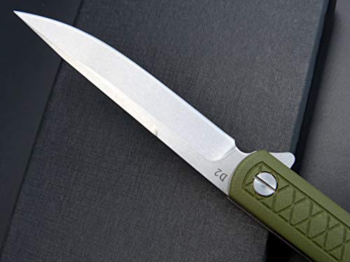 Eafengrow Ef16 Folding Knife Flipper Ball Bearing Point D2 Blade G10 Handle With Pocket Clip Everday Carry Pocket Knife Liner Lock Camping Tactical Outdoor Multitool (Army Green) #TOP3