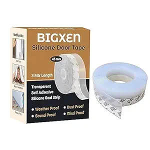 BIGXEN Silicone Door Seal Strips, Soundproof Weather Stripping Windproof Door, Self Adhesive Sealing Sticker for Window Gaps, Insect, Bottom of Side Door Tape for Home (3M Silicone Tape)