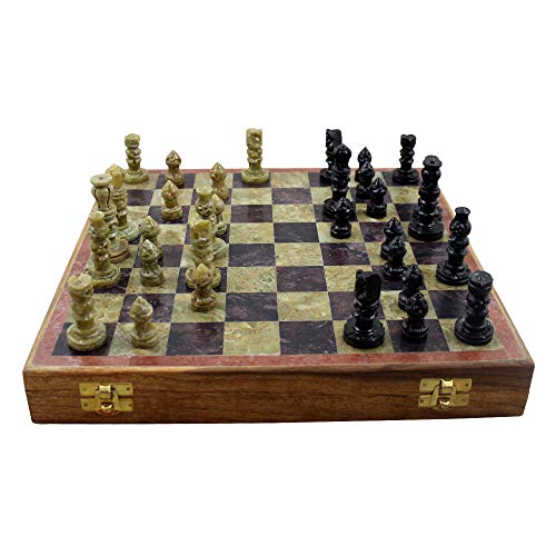 Set Artesanal de Ajedrez Piedra India 8x8 Pulgadas miniatura 3