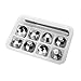 Produktbild NBWS - Eiswürfel Edelstahl Whisky Steine Set,mit 8 Wiederverwertbaren Edelstahl Eiswürfeln Ice Cubes Set(Zange, Eisschale)