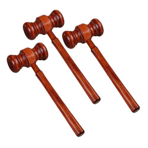 TEHAUX 3 piezas Martillo de Madera para Juez Acabado Martillo de Subasta Juez para Roles y