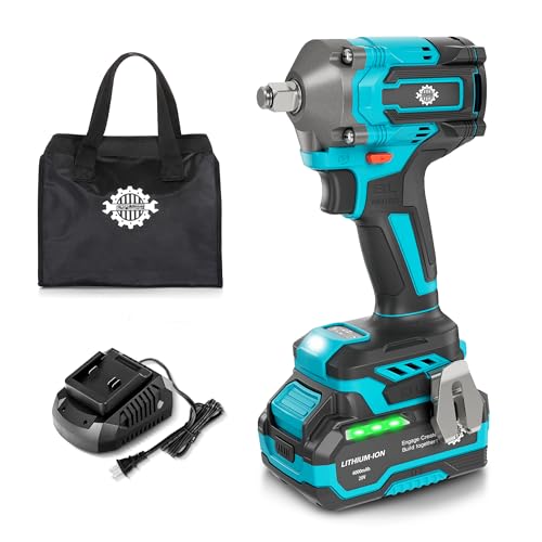 1/2" Cordless Impact Wrench Kit, Impact Gun 3-Mode Speed with