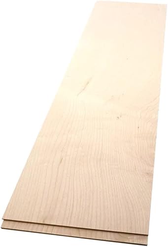 Miniatura 8 de Tablones de madera de arce dura, paquete de 8 unidades de madera de arce dura para manualidades de madera sin terminar, 18 pulgadas (0.118 in),