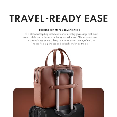 Image of HALDEN Harrington Double Zipper - Vegan Saffiano Leather Laptop Bag