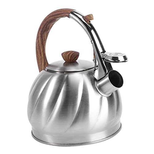 DINHEAROM De Acero Inoxidable Hervidor De Agua Silbato Para Fogón Tetera Practica Para Calentar Agua Tetera Silbante Para Induccion