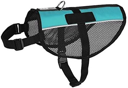 Dogline 22"-29" MaxAire Mesh Vest for Dogs and 2 Removable Blank Patches, Large, Turquoise