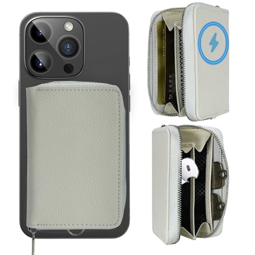 MagSafe�E�H���b�g�p�̋��͂Ȏ��C�A���U�[�W�b�p�[�|�P�b�g�AEarpod/Samll�C���z��/�L�[�p�̑�e�ʁAMag Safe�d�b�E�H���b�gRFID�u���b�L���O�J�[�h�z���_�[�AiPhone 16 15 14 13 12 Pro Max Plus�p�A�z��