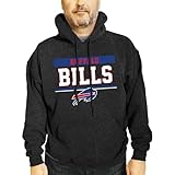Team Fan Apparel NFL Adult Gameday Charcoal Hooded Sweatshirt - Cotton & Polyester - Stay Warm & Represent Your Team in Style (Buffalo Bills - Charcoal, XX-Large)
