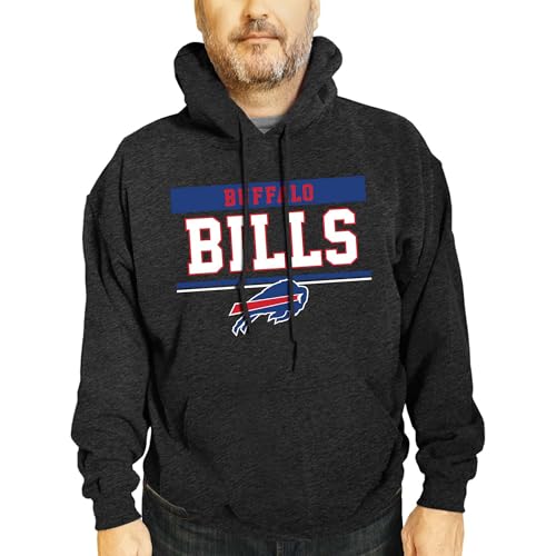 Team Fan Apparel NFL Adult Gameday Charcoal Hooded Sweatshirt - Cotton & Polyester Blend - Stay Warm and Represent Your Team