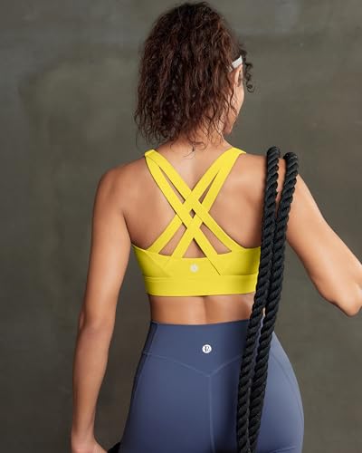 Image of RUNNING GIRL Sports Bra for Women High Support,Strappy Running Supportive High Impact Sports Bras with Sewn in Pads
