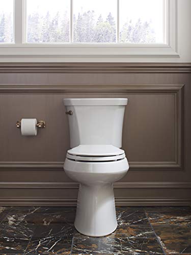 Kohler K-76301-0 Highline Concealed Trapway Comfort Height Two-Piece Elongated 1.28 Gpf Toilet With Class Five Flush Technology And Left-Hand Trip Lever, White #TOP3