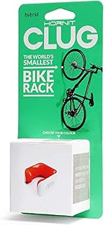 Hornit Clug Bike Clip Indoor Outdoor Bicycle Rack Storage System (Hybrid, White/Orange)