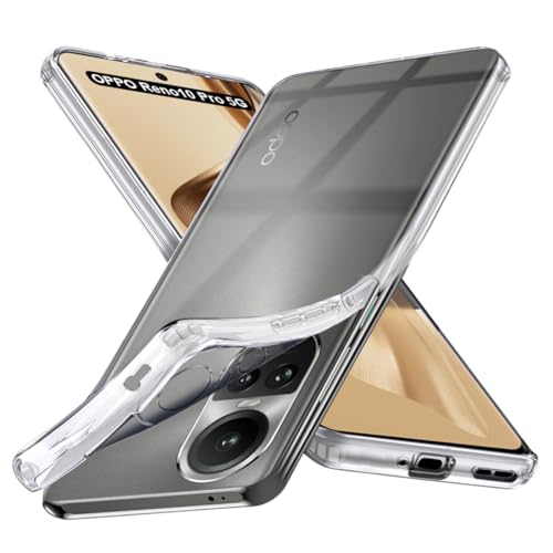 Image of Fashionury Crystal Clear Case for Oppo Reno 10 Pro 5G | Yellowing Resistance | Transparent TPU Silicone | Raised Camera Lips | Slim Transparent Cover