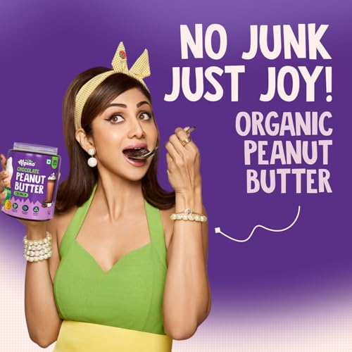 Image of ALPINO Chocolate Peanut Butter Crunch 2kg (1kg Pack of 2) - Roasted Peanuts, Chocolate Paste & Brown Sugar - 26% Protein, Source of Healthy Fats