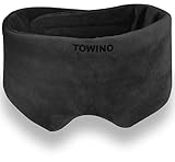 TOWINO® Eye Mask Belt for Sleep Eye Mask Super Soft & Smooth And Fully Adjustable To All Size Heads - Super Soft & Comfortable for Women and Men, Blindfold for Travelling, Night Sleeping,Nap Suitable for All Family Members Made In India (Black)