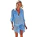 HP95(TM) Women's Bohemian Style Batwing Sleeve Chiffon Beach Loose Shirt (Green 2)
