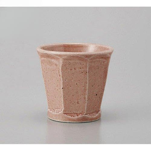 Set of 3 Rock Cups, Hand Sharpened Pink Octagonal Cup [3.3 x 3.0 x 3.0 inches (8.4 x 7.7 cm), 7.8 fl oz (200 cc), Earth] [Restaurants, Inns, Japanese Tableware, Restaurants, Commercial Utensils,