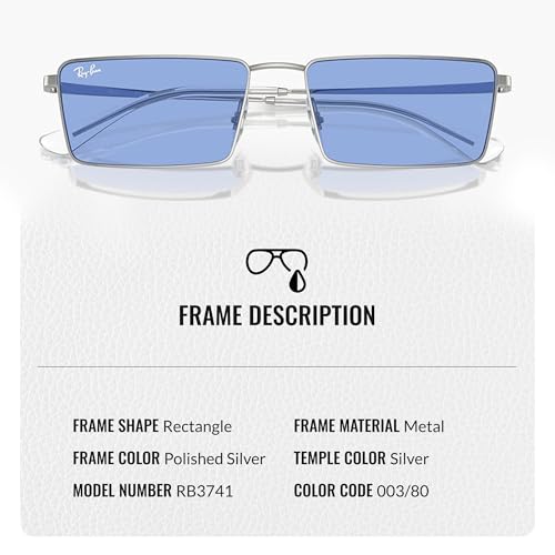 Ray-Ban RB3741 EMY BIO-BASED Rectangle Shaped Sunglasses for Men & Women with Official RAYBAN Eyewear Kit3