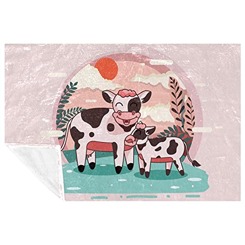 Couverture imprimé vache rose de pique-nique et plage - 2