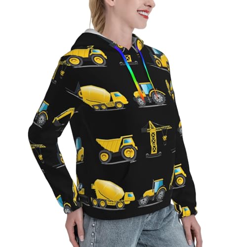 Sweat à capuche imprimé camion pull graphique doux pour femme - 3