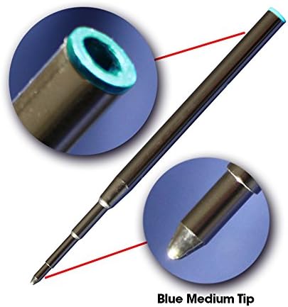 Jaymo - 2 - Blue Ballpoint Pen Refills  Compatible with Montblanc® Pens - Smooth Writing German Ink with Medium .7 mm Tip - Compatible with Mont Blanc® Pacific Blue 105151/116213 / MB35094