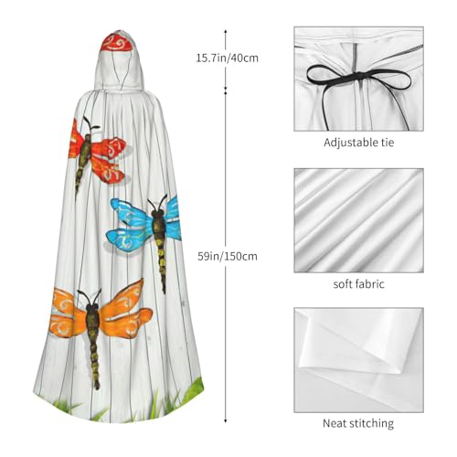 Cape à capuche imprimé libellule le cadeau original pour passionnés de cosplay